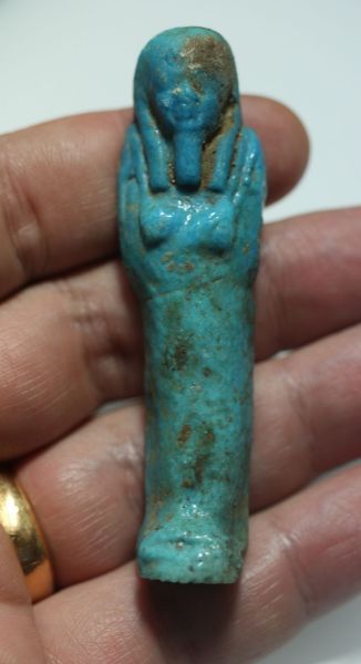 Picture of ANCIENT EGYPT. 26TH DYNASTY. FAIENCE USHABTI. 600 - 300 B.C