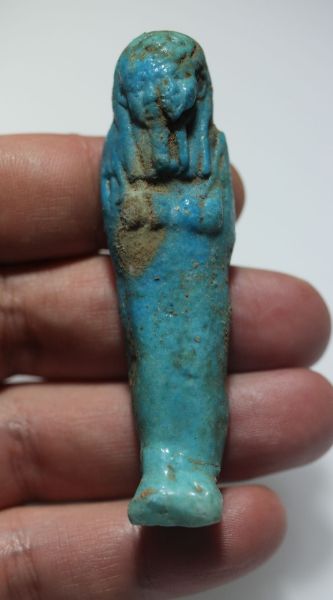 Picture of ANCIENT EGYPT. 26TH DYNASTY. FAIENCE USHABTI. 600 - 300 B.C