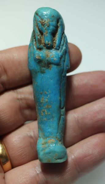 Picture of ANCIENT EGYPT. 26TH DYNASTY. FAIENCE USHABTI. 600 - 300 B.C