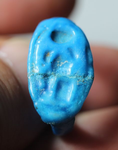 Picture of ANCIENT EGYPT.  FAIENCE RING AMARNA. 1340 B.C. KING TUTANKHAMUN'S NAME