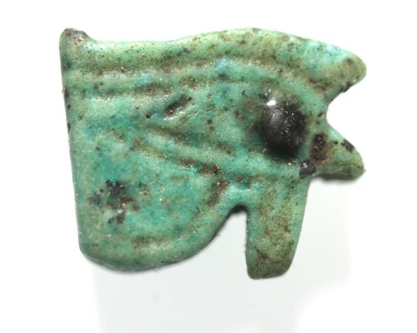 Picture of ANCIENT EGYPT. FAIENCE EYE OF HORUS AMULET. 600 - 300 B.C