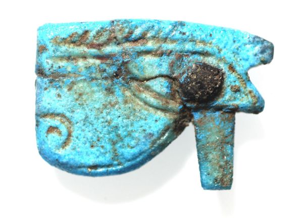 Picture of ANCIENT EGYPT. FAIENCE EYE OF HORUS AMULET. 600- 300 B.C