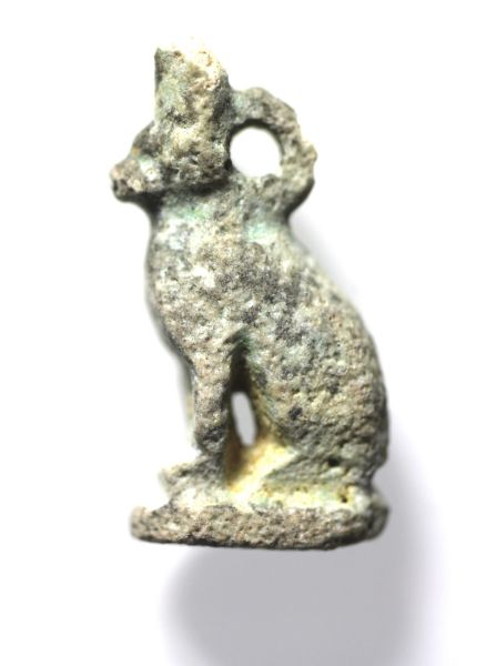 Picture of ANCIENT EGYPT. FAIENCE CAT AMULET . 600 - 300 B.C