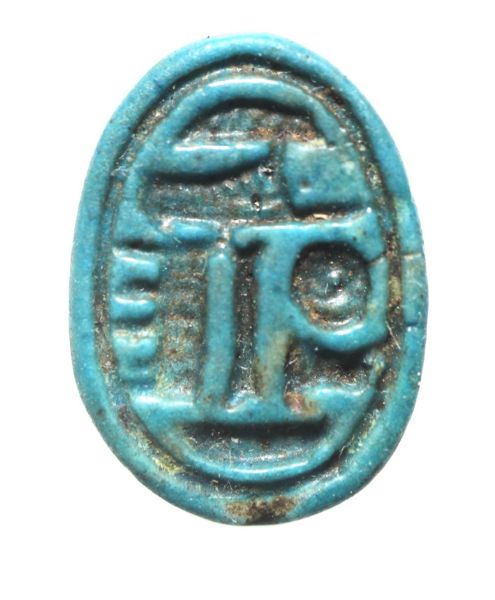 Picture of ANCIENT EGYPT. FAIENCE SCARAB. NEW KINGDOM . 1400 - 1200 B.C