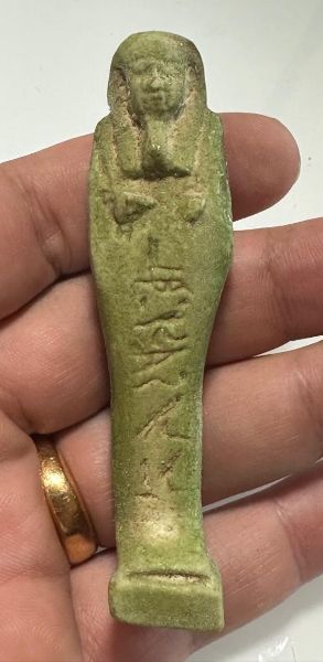 Picture of  ANCIENT EGYPT. 26TH DYNASTY. FAIENCE USHABTI. 600 - 300 B.C  FOR SAMEREF PRIEST 