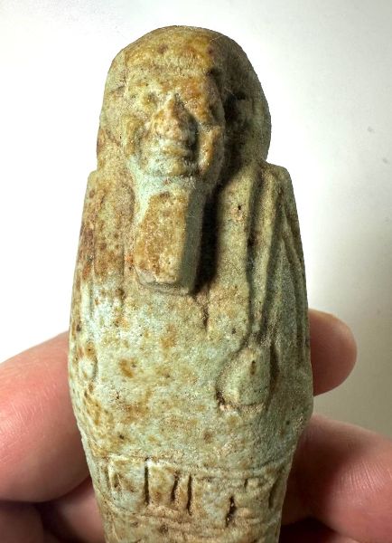 Picture of Ancient Egypt. Large Faience Ushabti With inscribtion. 600 - 300 B.C