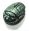 Picture of ANCIENT EGYPT.  GLAZED STONE SCARAB ANUBIS. CIRCULAR DESIGNS 1400 - 1200  B.C  NEW KINGDOM