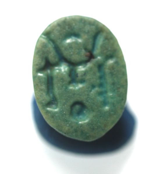 Picture of ANCIENT EGYPT.  FAIENCE SCARAB.  1400 - 1200  B.C  NEW KINGDOM