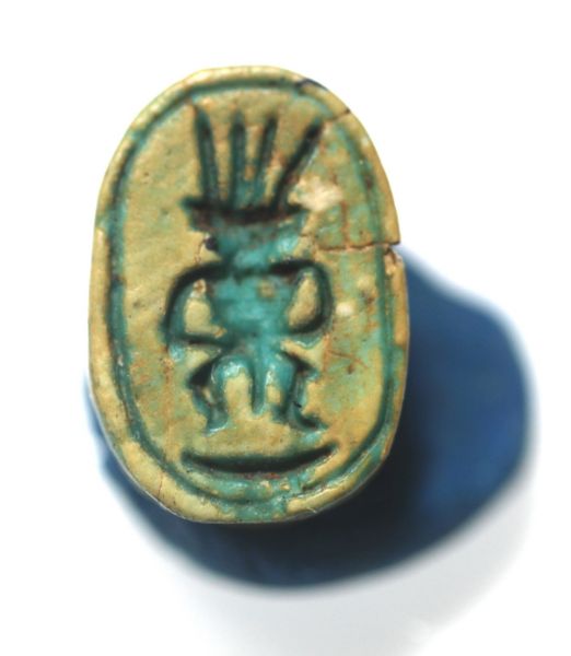 Picture of ANCIENT EGYPT.  STONE SCARAB. BES  1400 - 1200  B.C