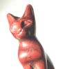 Picture of ANCIENT EGYPT.  LARGE RED JASPER AMULET OF A CAT.  1400 - 1200  B.C