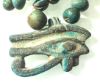 Picture of ANCIENT EGYPT.  FAIENCE EYE OF HORUS WITH FAIENCE BEADS.  ALL NEW KINGDOM 1350 - 1250  B.C