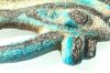 Picture of ANCIENT EGYPT.  FAIENCE EYE OF HORUS WITH FAIENCE BEADS.  ALL NEW KINGDOM 1350 - 1250  B.C