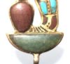 Picture of ANCIENT EGYPT.  GOLD COBRA (URAEUS)  AMULET. INLAID WITH STONES.  1400 - 1200  B.C